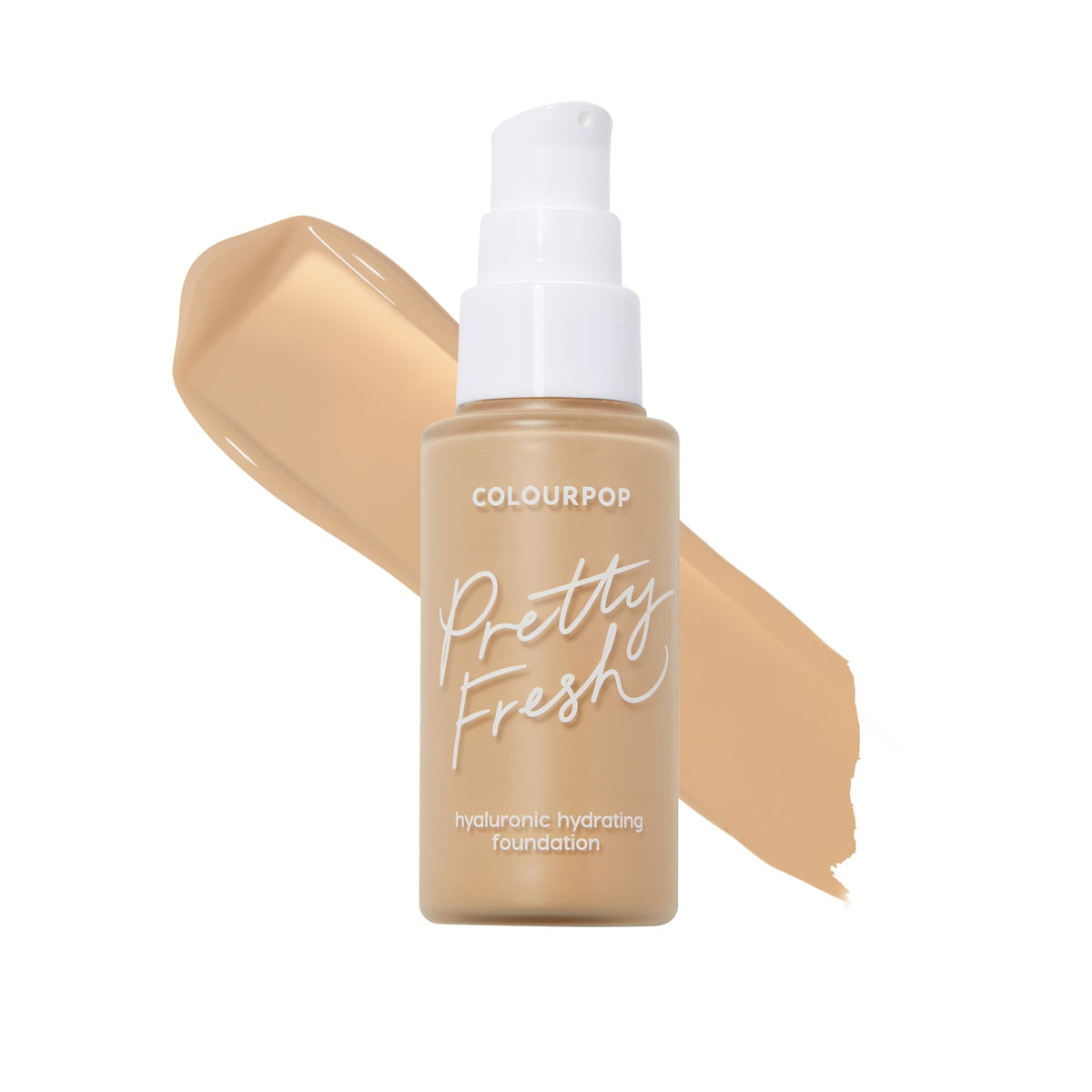 ColourPop Pretty Fresh Foundation bottle close-up shows a hydrating base for daily wear