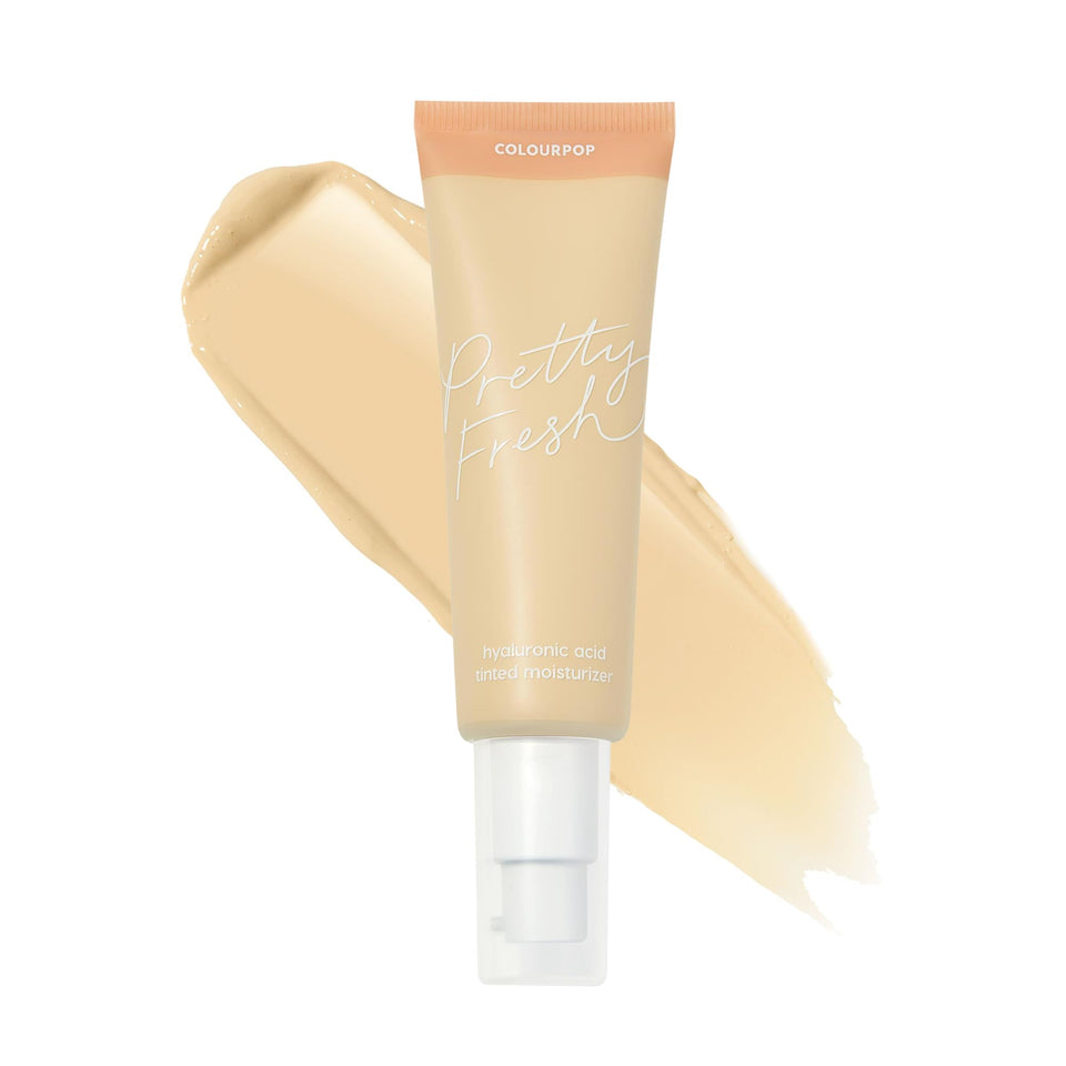 ColourPop Pretty Fresh tinted moisturizer bottle closeup showing hydrating, lightweight coverage.