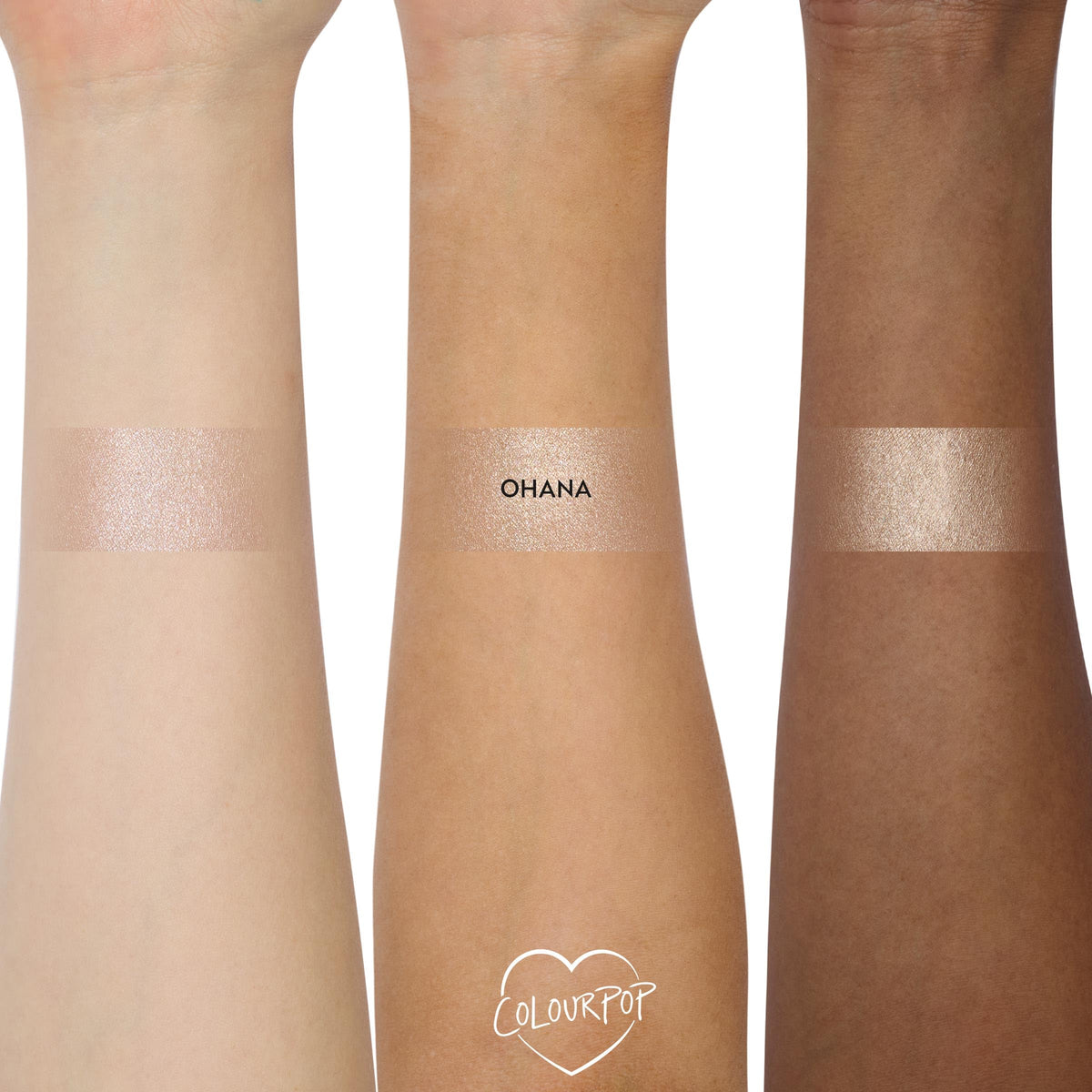 ColourPop Stitch Ohana body shimmer on shoulders for a dewy highlight.