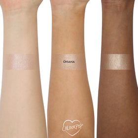 ColourPop Stitch Ohana body shimmer on shoulders for a dewy highlight.