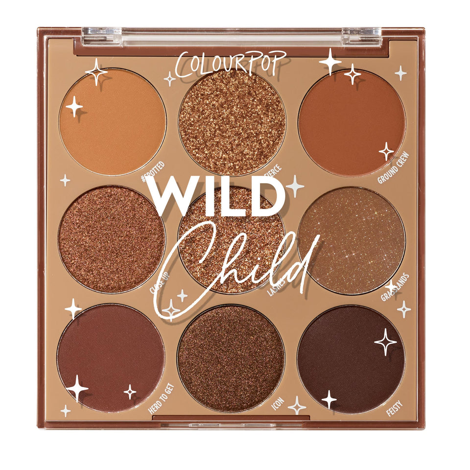 ColourPop Wild Child palette with rich chocolate browns for versatile day-night looks.