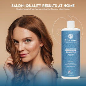 COLURE Richly Moisturize Shampoo clean ingredients label underlines vegan, high-quality formulation.