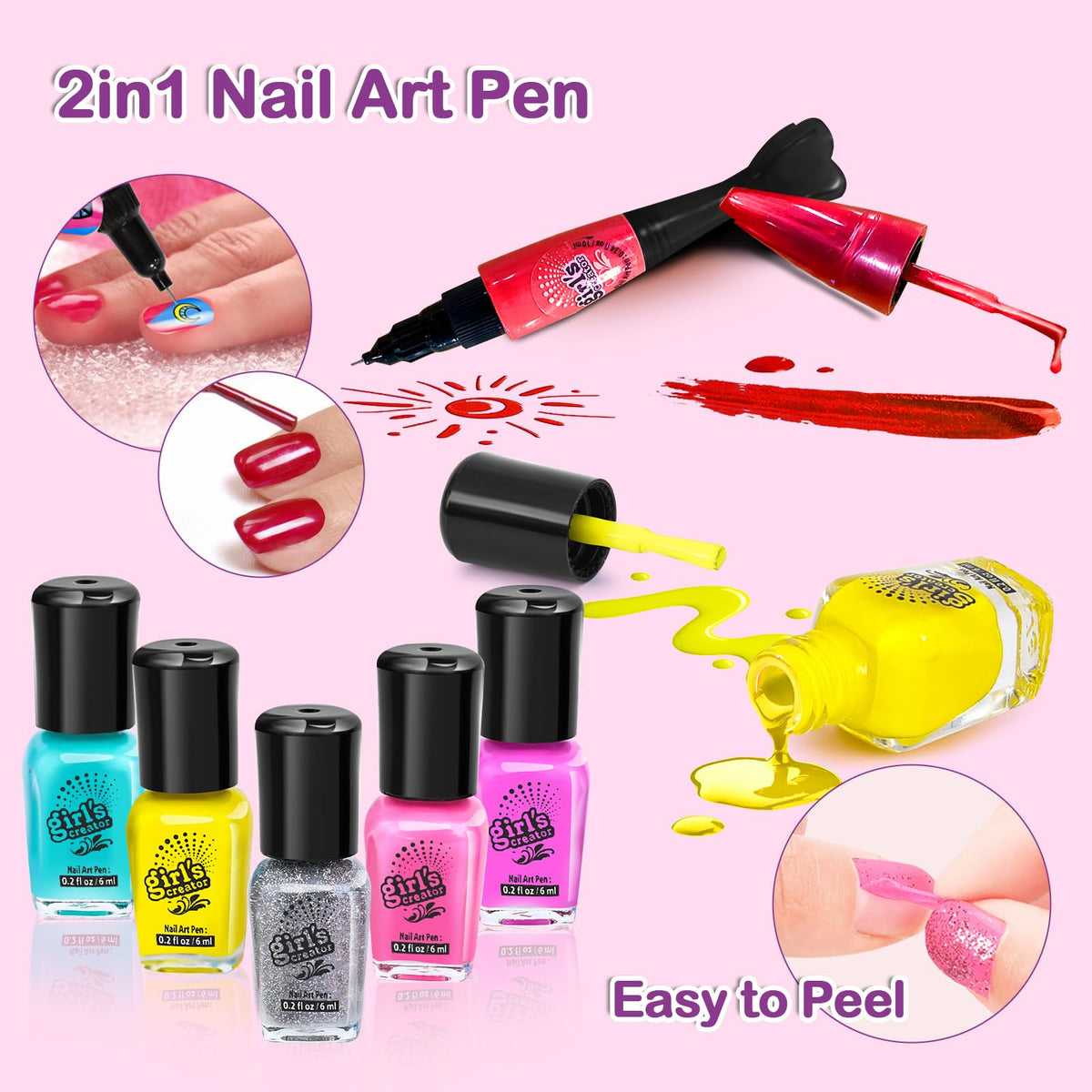 Combaybe 2-in-1 nail pen enables precise drawing.