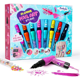 Combaybe 8 count nail art pen set front view for creative kid designs