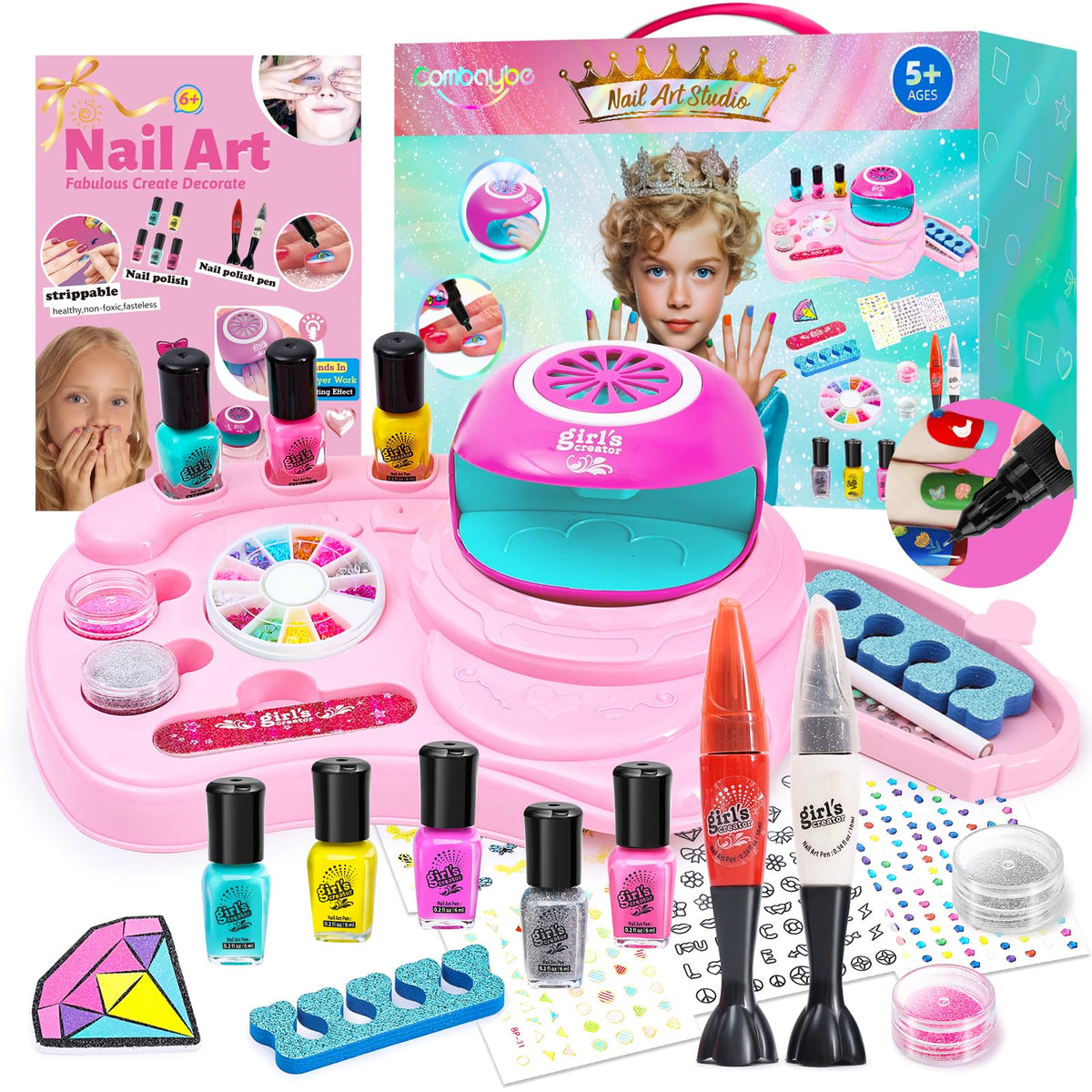 Combaybe Kids Nail Polish Set storage desk keeps art tidy.