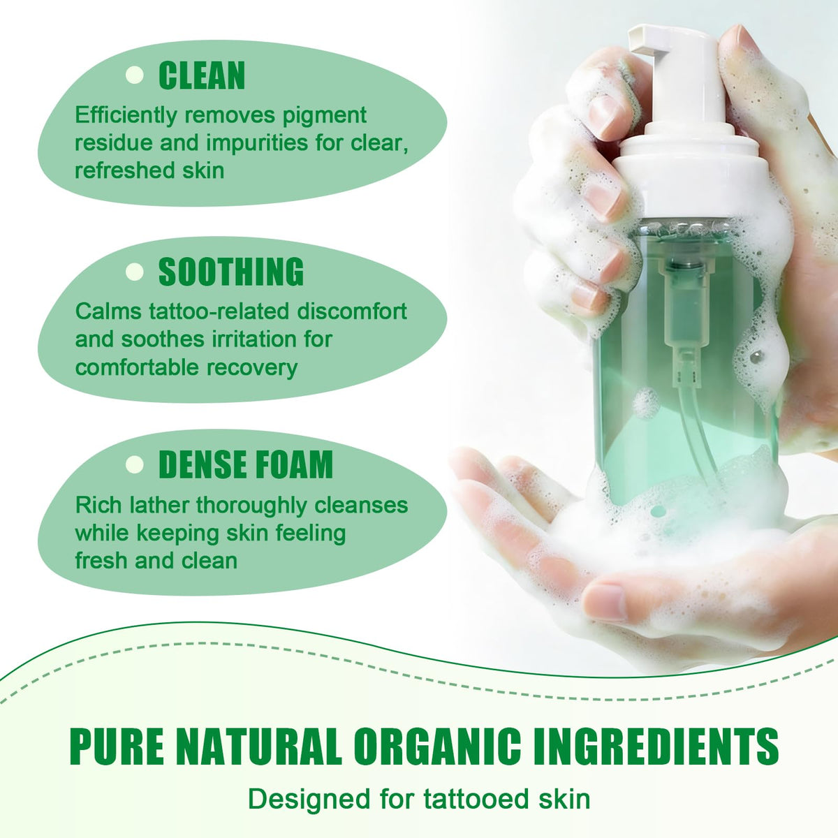 Plant-based, alcohol-free formula gentle on skin during aftercare.