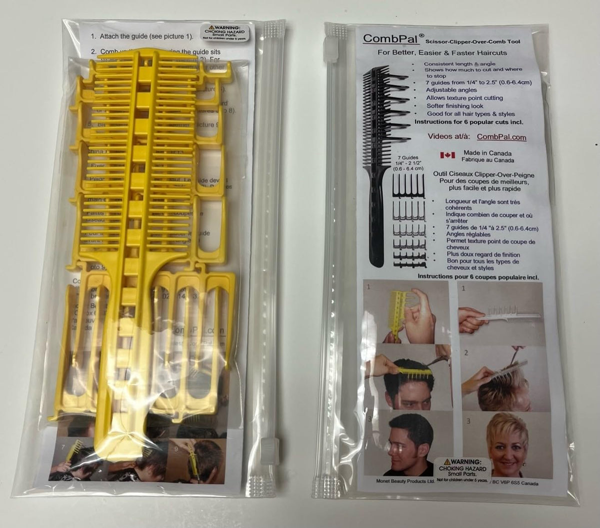 Classic Set in yellow with zipper bag for organized home haircuts.