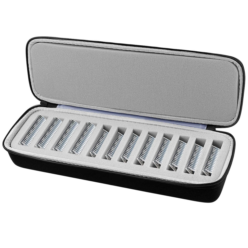 Comecase grooming clipper blade case front view showing compact protective shell for blades