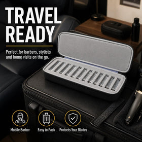 Comecase grooming clipper blade case zipper detail shows durable dual-zip closure