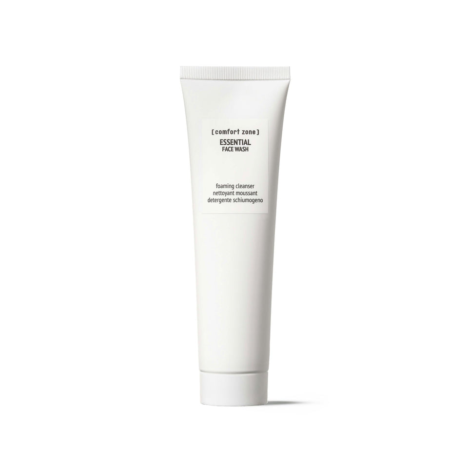 Comfort Zone Essential Face Wash bottle pour for quick daily cleansing.