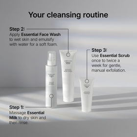Comfort Zone Essential Face Wash in hand ready for cleansing.