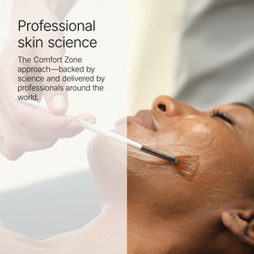 Gentle makeup removal with Comfort Zone Essential Cleansing Milk demonstrated on skin.
