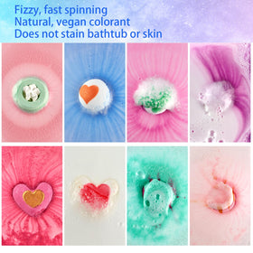 Comfso cake bath bomb bursting with color and citrus notes for a cheerful soak.