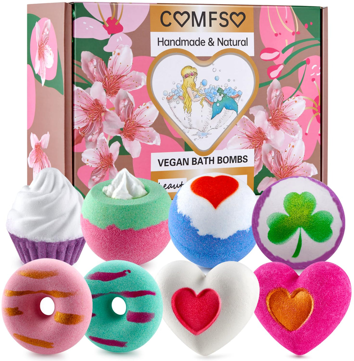 Comfso doughnut bath bomb with playful design and soothing scent for a relaxing soak.