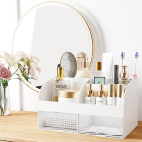 COMFYROOM bathroom countertop storage for toothbrushes and daily cosmetics.