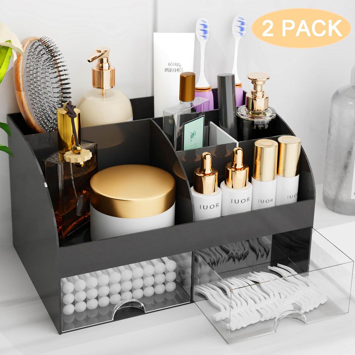 COMFYROOM cosmetic storage with clear drawers sorts makeup by type for easy access