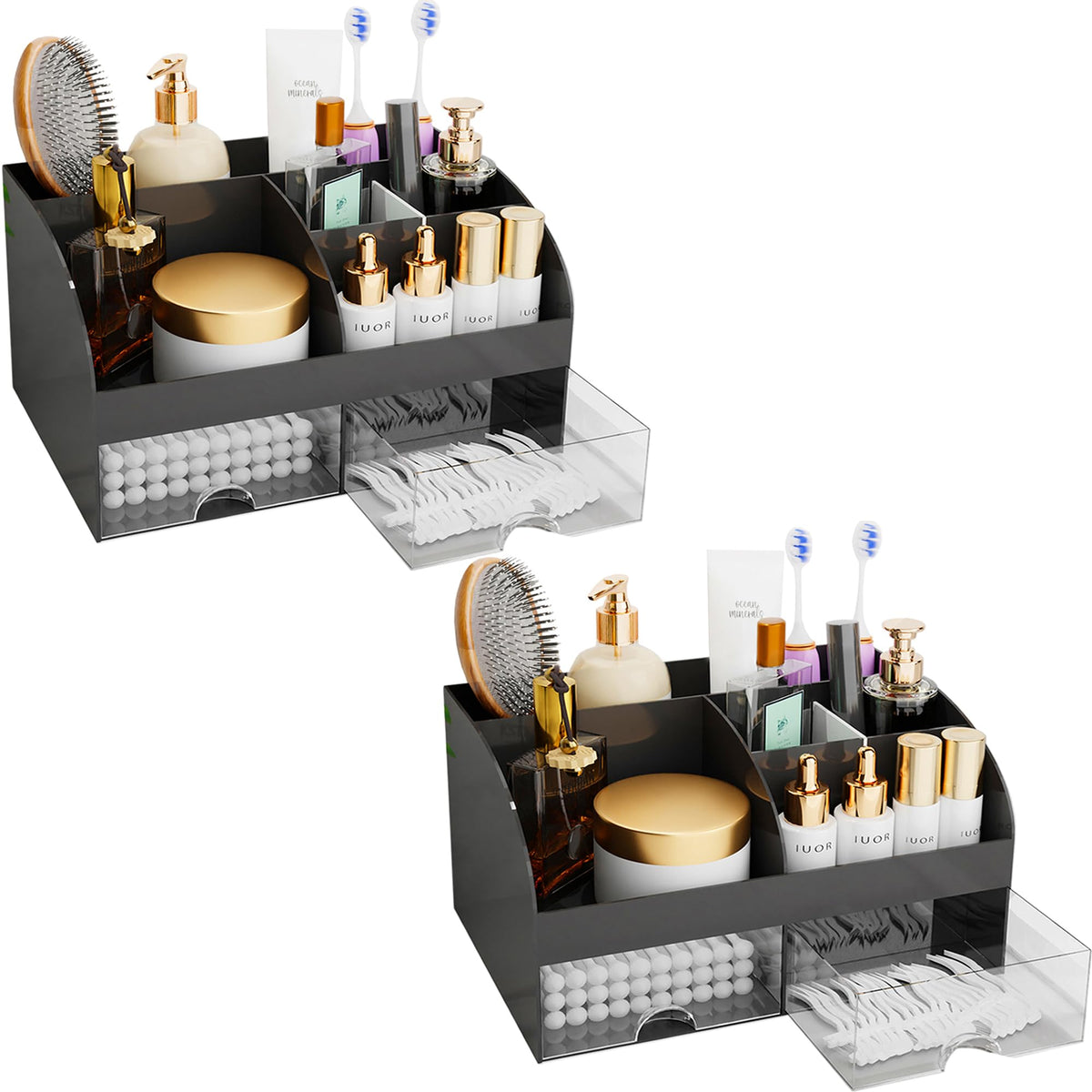 COMFYROOM makeup organizer with drawers on vanity keeps cosmetics neatly visible