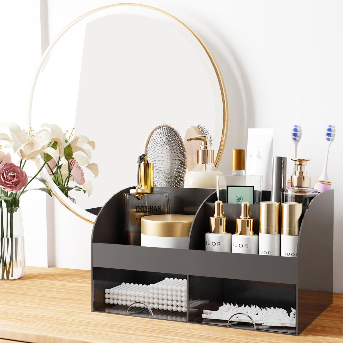 COMFYROOM office supplies cosmetics organizer adapts to small desks and supplies