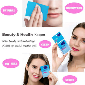 ComfyTouch oil blotting sheet close-up highlights bamboo charcoal and fibers providing hydration while absorbing oil effectively.