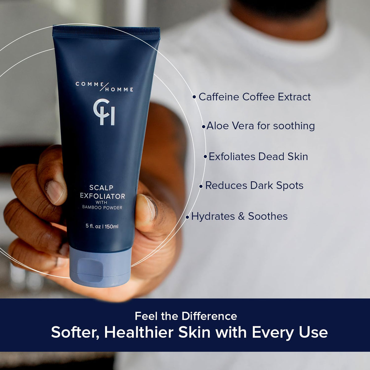 Comme Homme pre-shave exfoliation use before shaving for smoother glide.