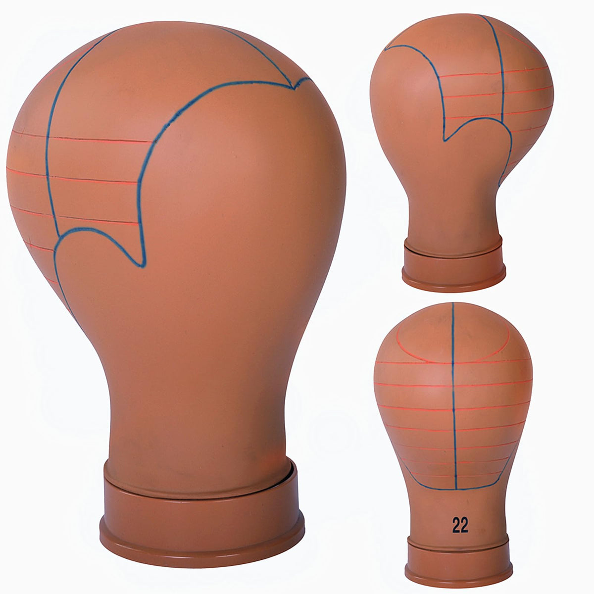 COMMGOAL mannequin head with guide lines for precise wig creation.