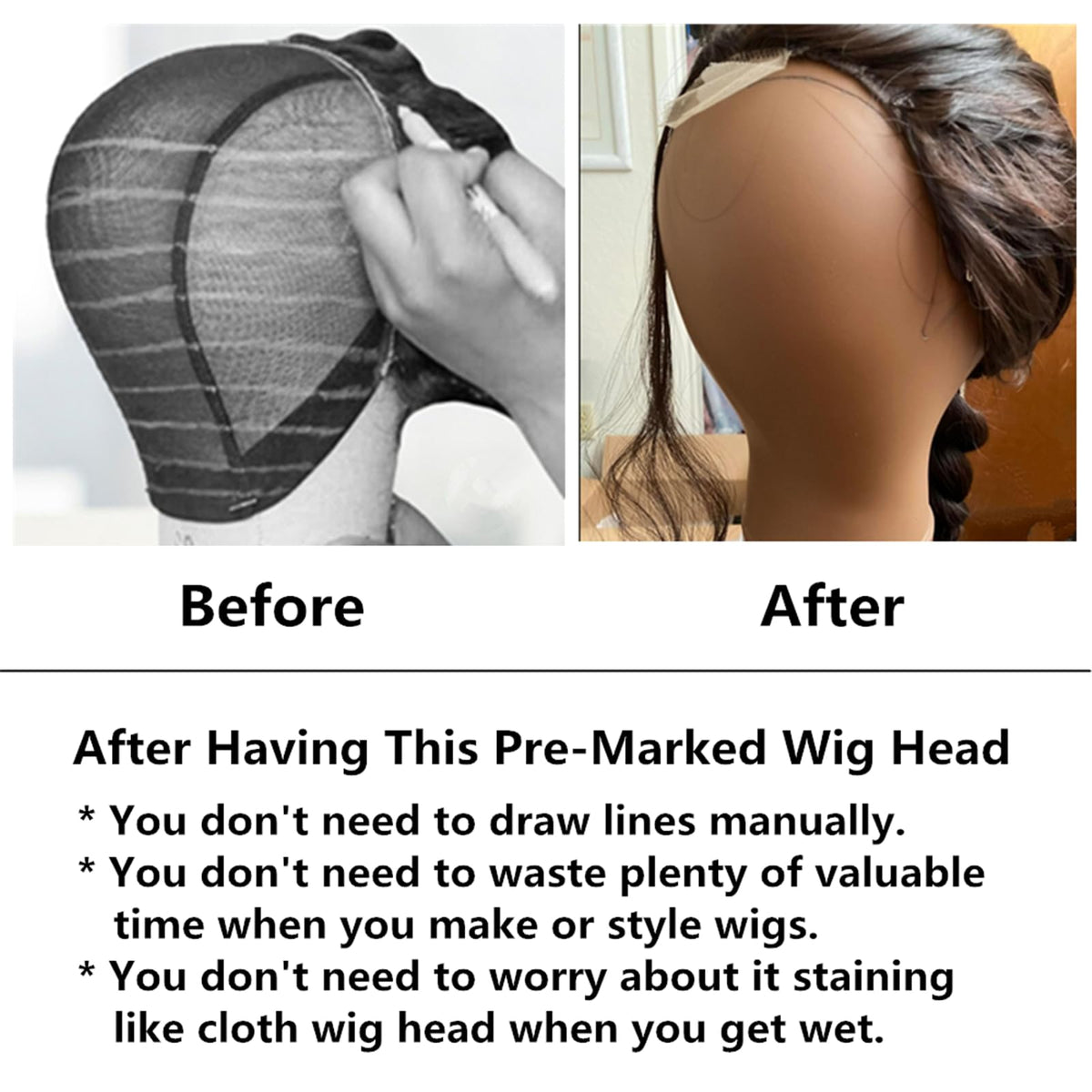 COMMGOAL wig making and styling practice with this head.