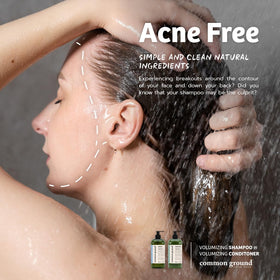 Common Ground avocado oil infographic emphasizes hydration and shine without heaviness.