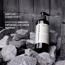Common Ground hand wash avocado oil ingredients panel highlights nourishment.
