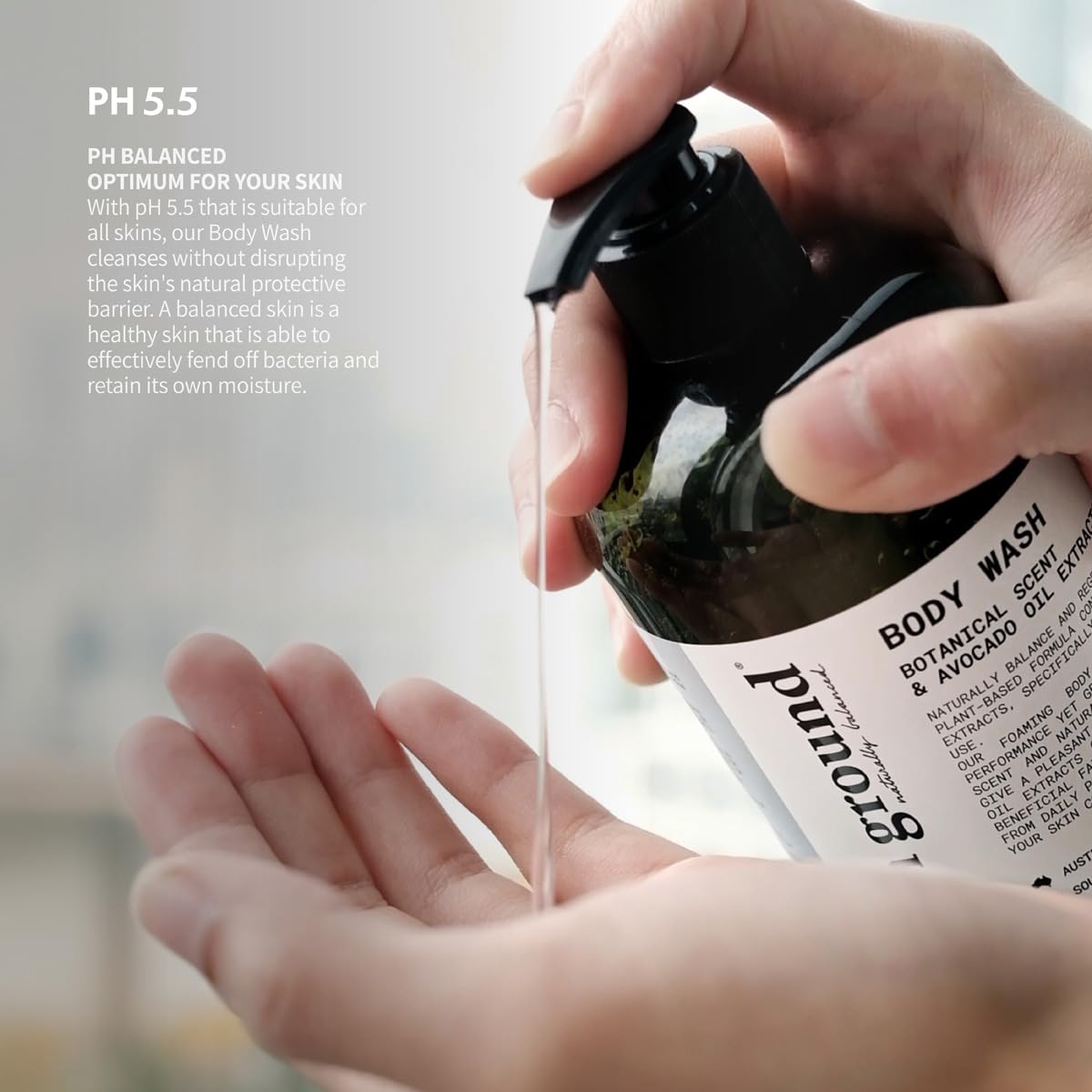 COMMON GROUND botanical freesia scent enhances daily shower experience.