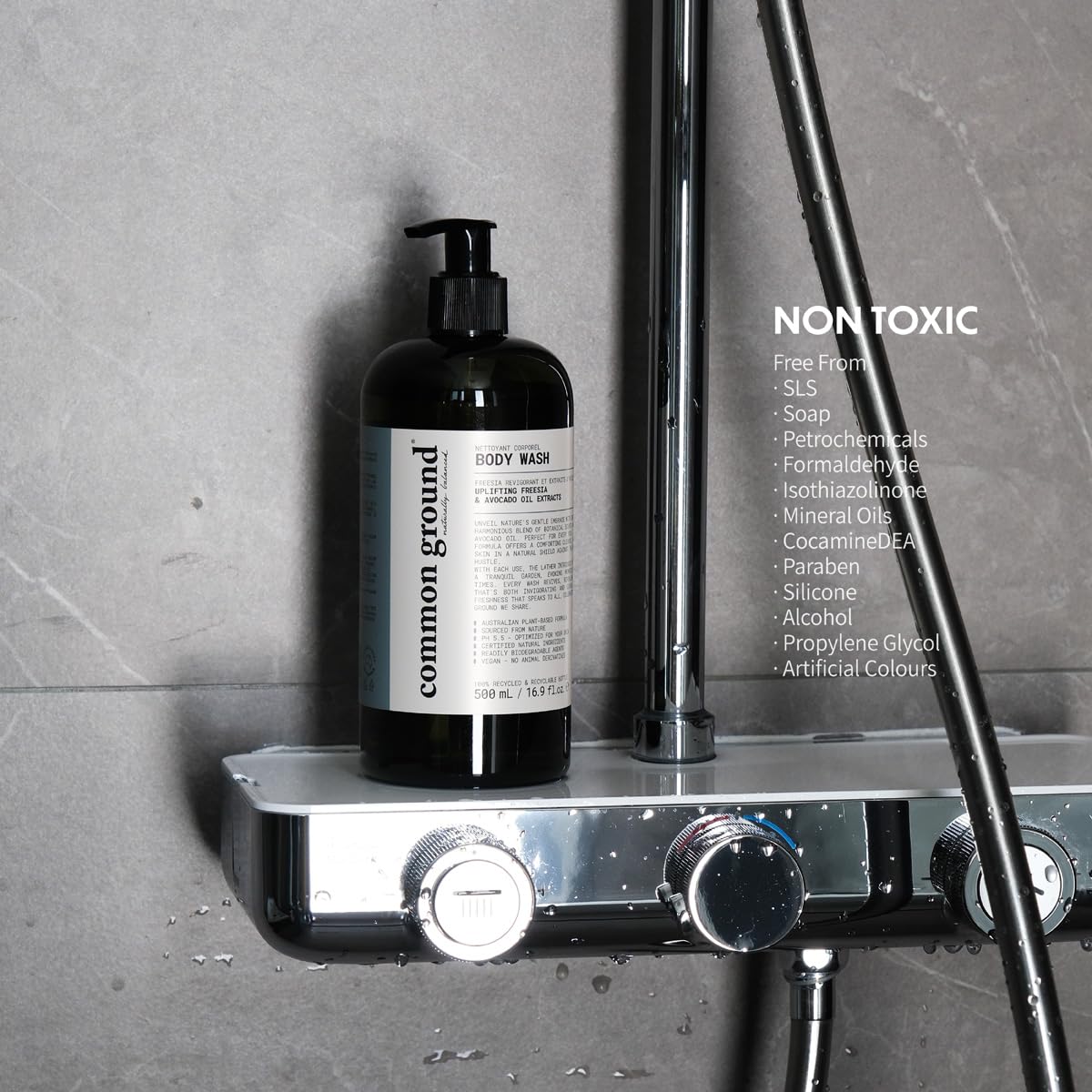 COMMON GROUND avocado oil blend nourishes your cleansing routine.