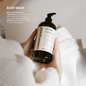 COMMON GROUND body wash with pH 5.5 formula supports gentle cleansing.