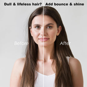 Common Ground volumizing shampoo lather close-up showing rich cleansing action.