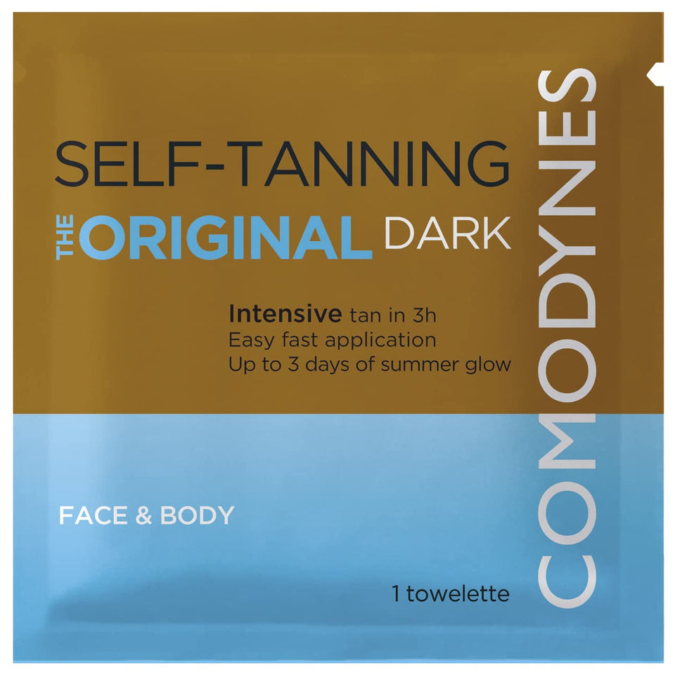 Comodynes Intensive Self Tan Towelettes for the face provide a natural glow without sun.