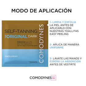 Packaging image shows a portable, 8-count pack for on-the-go tanning.