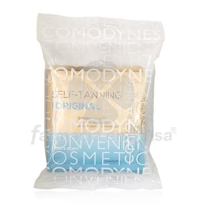 Comodynes self-tanning results in even tone on arms and legs.