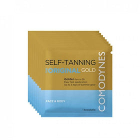 Comodynes self-tanning pack with 8 mono-doses for on-the-go tanning.