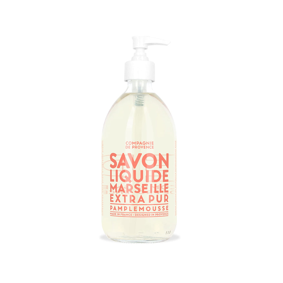 La Compagnie de Provence pink grapefruit bottle ready for daily hand washing with a refreshing aroma