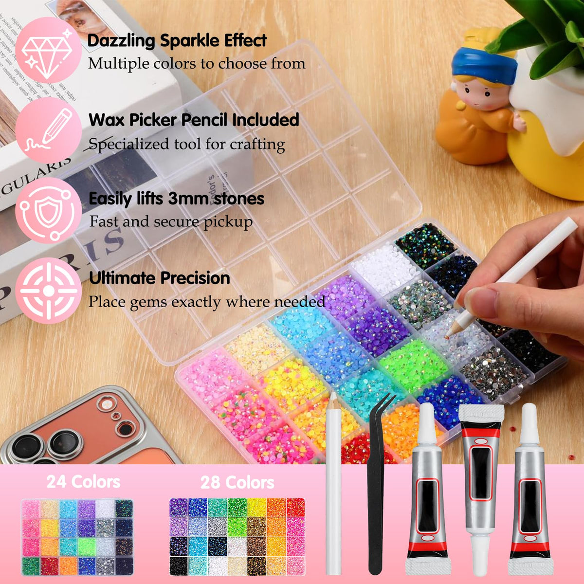 Compensai resin jelly rhinestones for diamond art deliver lightweight shine and easy adherence.