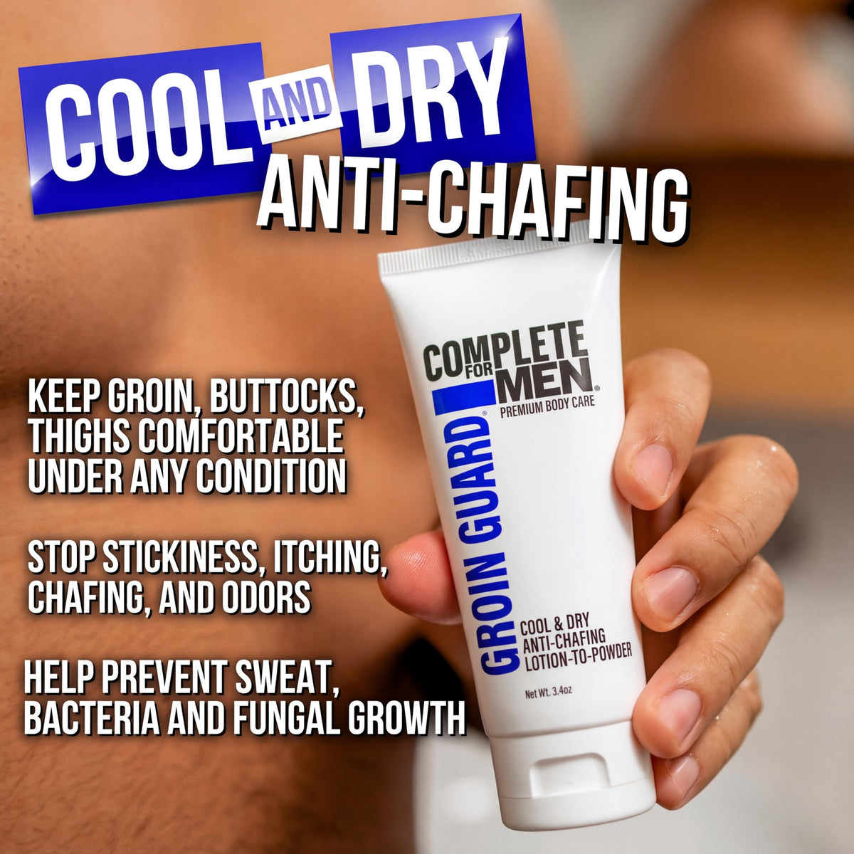 Complete For Men sweat defense and odor control in action during workouts.