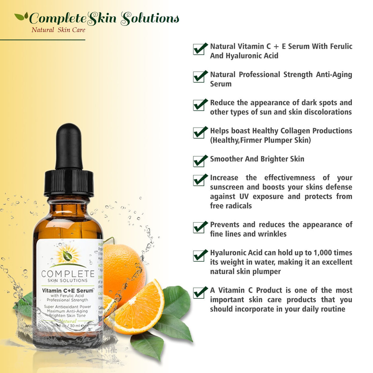 Complete Skin Solutions daily-use serum dropper demonstrates easy application.