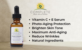 Complete Skin Solutions gel-texture serum application close-up showing lightweight formula.