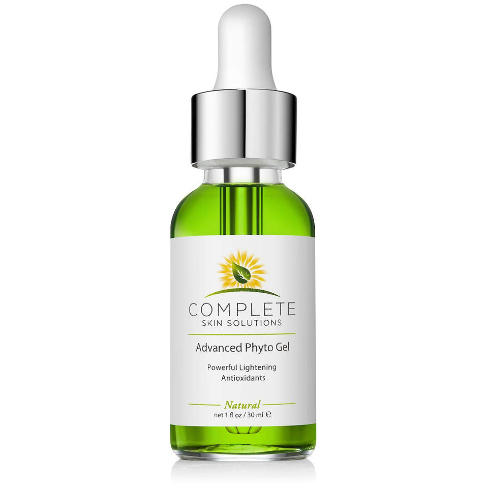 Complete Skin Solutions Phyto Gel Serum bottle, lightweight anti-aging formula for daily care.