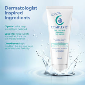 Complex 15 Daily Face Cream jar open reveals creamy texture for quick use