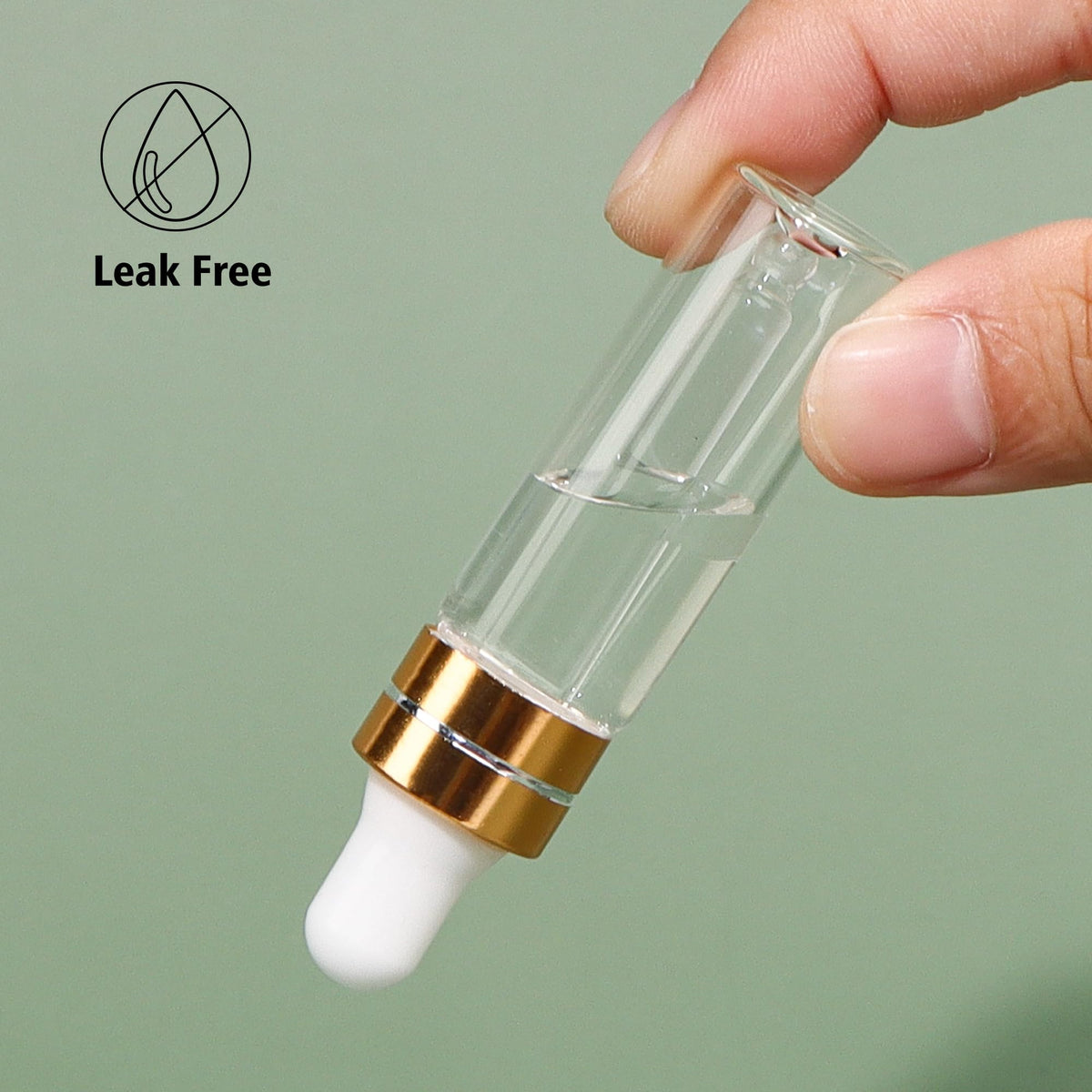 Comrzor glass dropper bottle with screw mouth provides secure, leak-free storage.