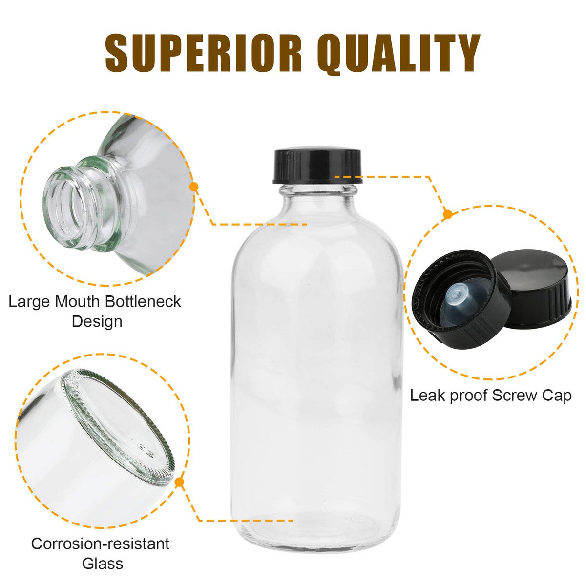 COMUDOT set of 20 bottles keeps bathroom organized and easy to label.
