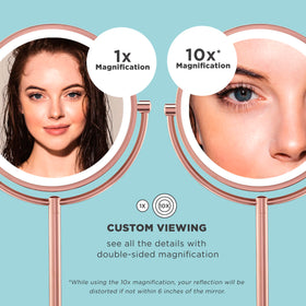 7.5-inch diameter mirror from Conair provides broad, clear reflections
