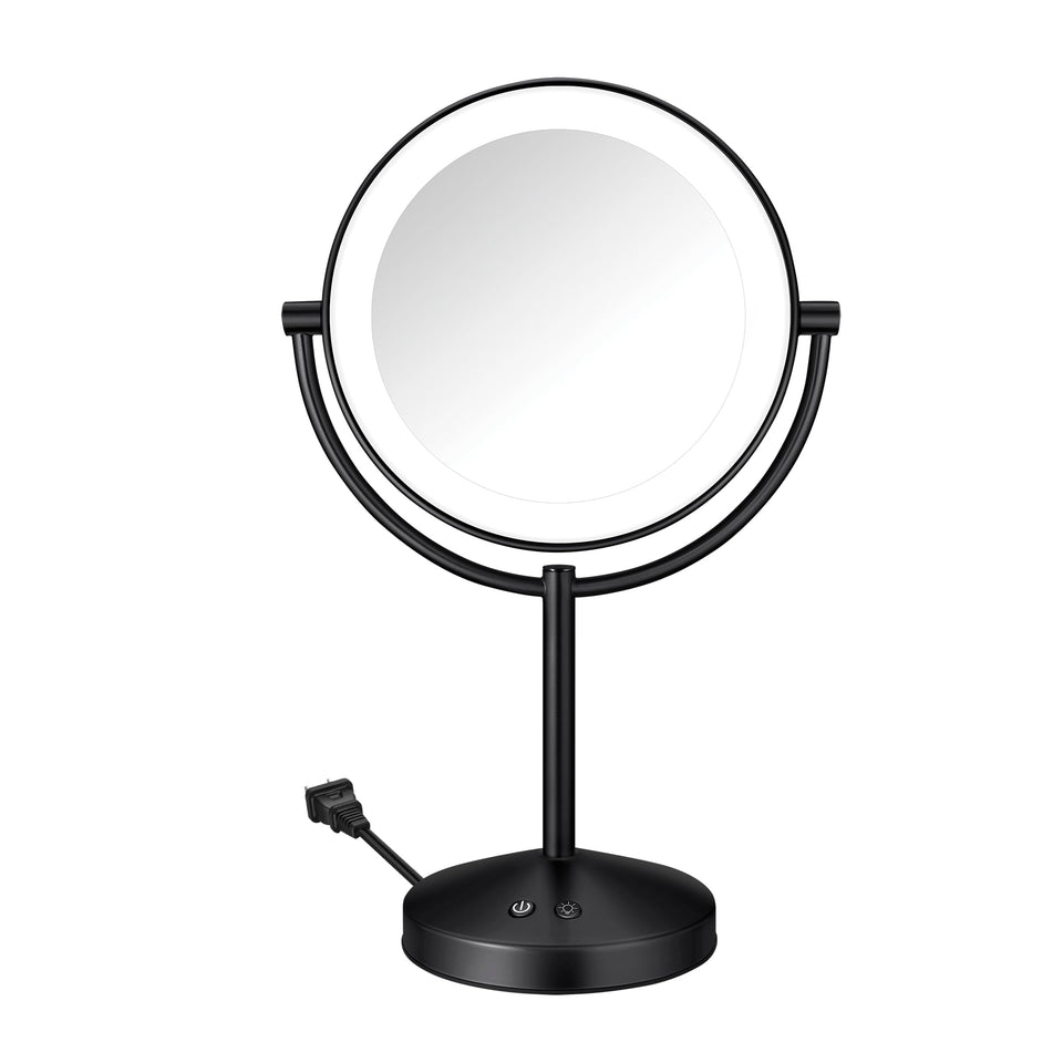 Conair lighted makeup mirror with 1x/10x magnification for precise grooming.