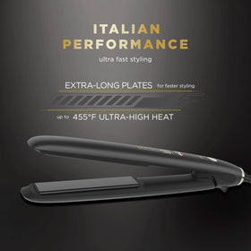 Conair ArteBella flat iron offers five heat settings up to 445°F for different hair types.
