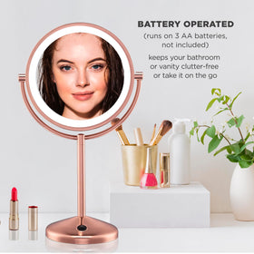 Battery-operated Conair mirror requires no cords for convenient use