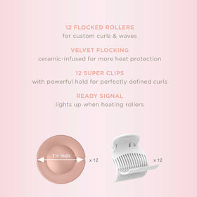 Conair ceramic hot rollers velvet flocked close-up showing texture